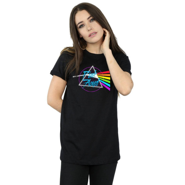 Pink Floyd Dam/Damer Neon Darkside Bomull Boyfriend T-shirt Black 3XL