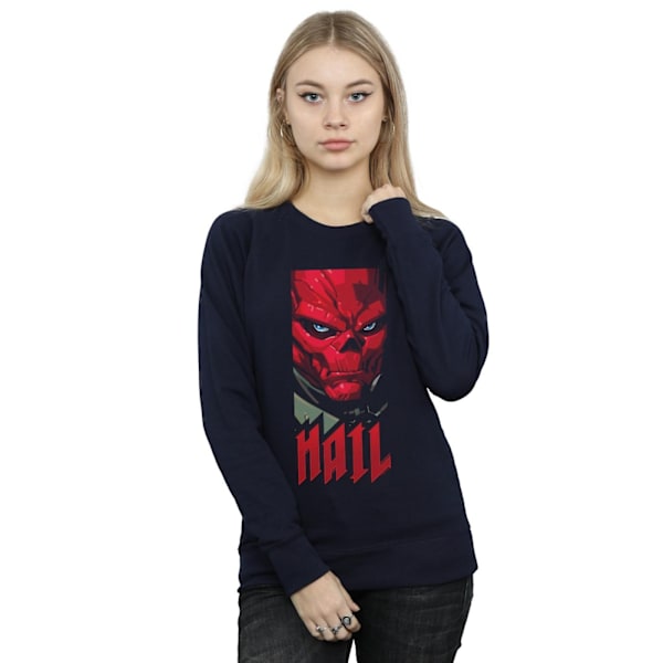 Marvel Womens/Ladies Avengers Hail Red Skull Sweatshirt S Navy Navy Blue S