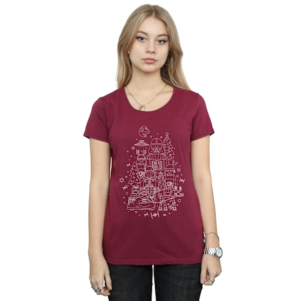 Star Wars Dam/Damer Empire Jul Bomull T-shirt M Bourgogne Burgundy M