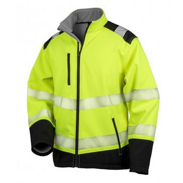 Result Vuxen Unisex Safe-Guard Ripstop Säkerhet Mjuk Skal Jacka Fluorescent Yellow/Black XXL