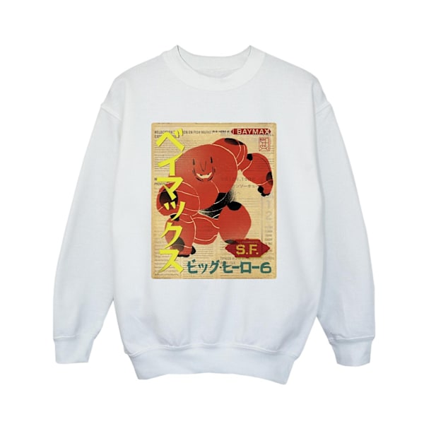 Disney Boys Big Hero 6 Baymax Baymax Newspaper Sweatshirt 3-4 år White 3-4 Years