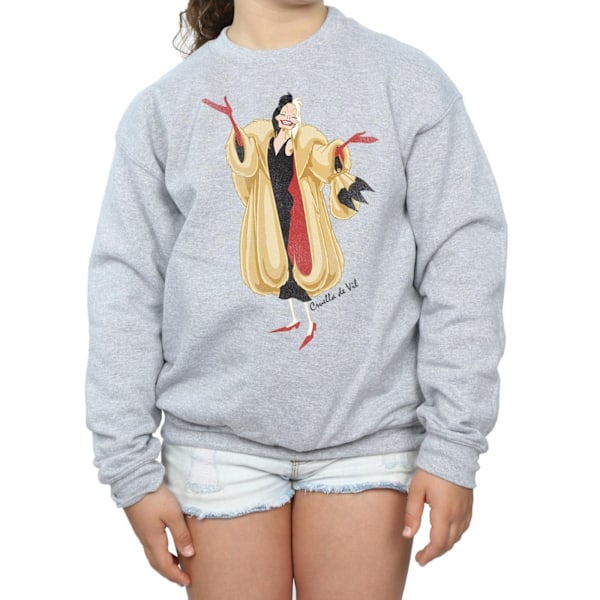 101 Dalmatiner Flickor Klassisk Cruella De Vil Heather Sweatshirt Sports Grey 12-13 Years