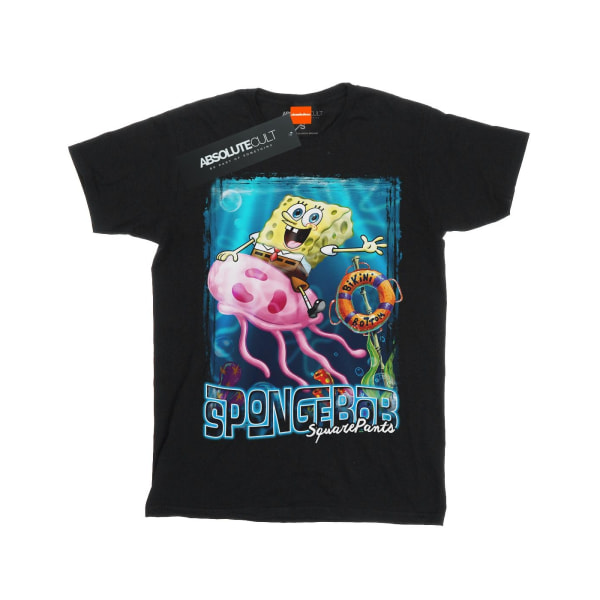 Svampbob Fyrkant T-shirt för maneter för pojkar 7-8 år B Black 7-8 Years