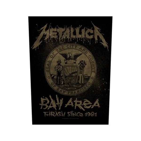 Metallica Bay Area Thrash Strip Patch En Storlek Svart/Guld Black/Gold One Size