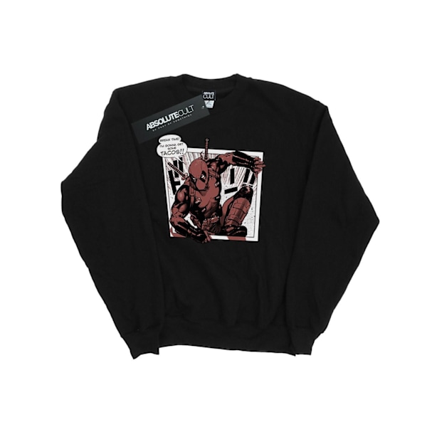 Marvel Dam/Kvinnor Deadpool Breaktime Tacos Sweatshirt L Svart Black L