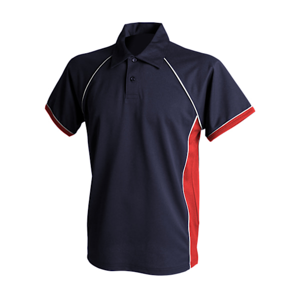 Finden & Hales Herr Piped Performance Sports Polo Shirt 2XL Nav Navy/Red/White 2XL