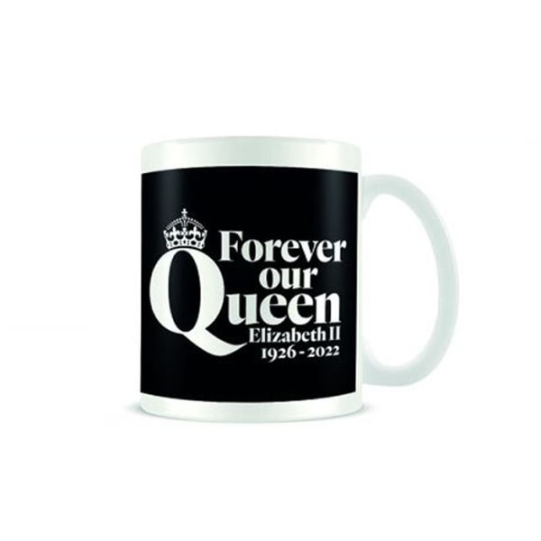 Queen Elizabeth II Forever Our Queen Mugg One Size Svart/Vit Black/White One Size