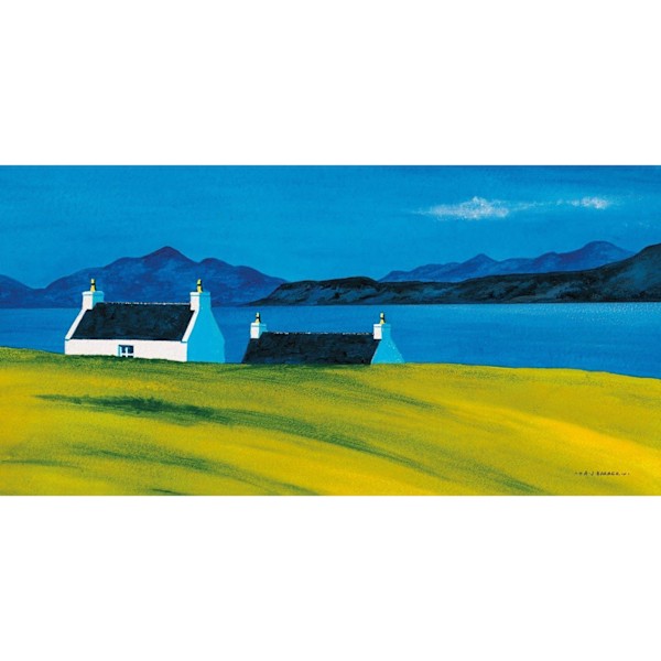 Anthony Barber Over The Sea To Skye II Canvas Print 50cm x 100cm Blue/Yellow 50cm x 100cm