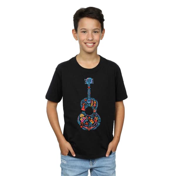 Coco Pojkar Gitarr Bomulls T-shirt 7-8 År Svart Black 7-8 Years