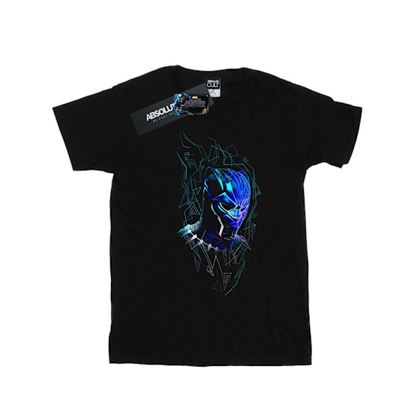 Marvel Girls Black Panther Neon Mask Bomull T-shirt 5-6 år B Black 5-6 Years