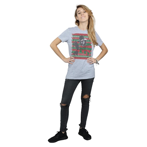 A Nightmare On Elm Street Dam/Damer Jul Fair Isle Bomull Boyfriend T-Shirt Sports Grey XL