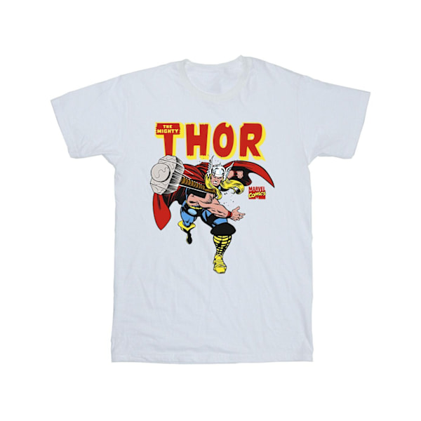 Marvel Universe Boys Thor Hammer Throw T-Shirt 3-4 år Vit White 3-4 Years