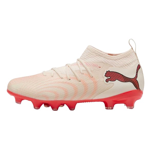 Puma Barn/Kids Future 9 Match Fotbollsskor för fast underlag 5 Almond/Red 5 UK