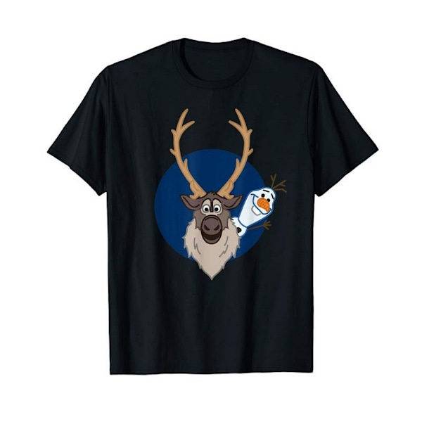 Frozen II Unisex Vuxen Olaf Och Sven T-Shirt S Svart Black S