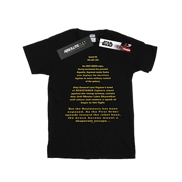 Star Wars Girls The Last Jedi Opening Crawl Bomull T-shirt 9-11 Black 9-11 Years