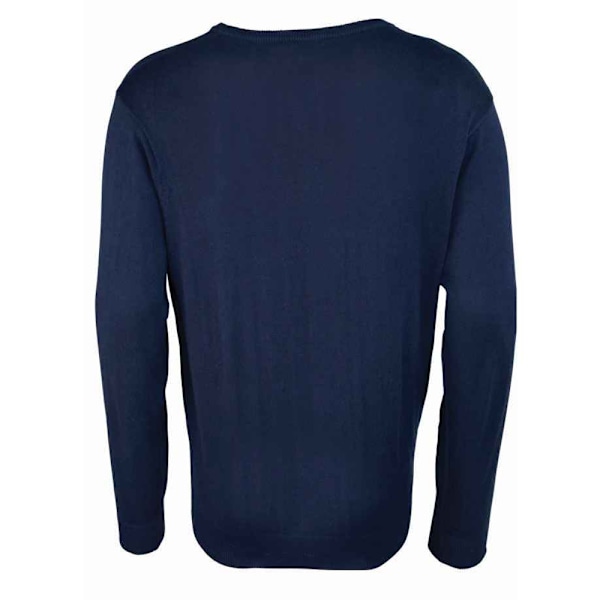 Premier Herrar Stickad Bomulls-Akryl V-Hals Tröja 4XL Marinblå Navy 4XL