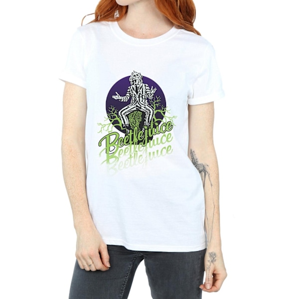 Beetlejuice Dam/Damer Blekt Pose Bomull Pojkvän T-shirt M White M