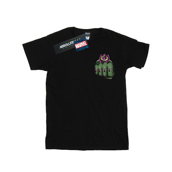 Marvel Dam/Kvinnor Hulk Tatuering Fist Bröst Tryck Bomull Pojkvän Black XXL