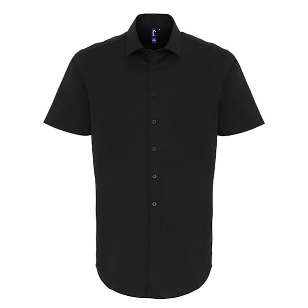 Premier Herr Poplin Stretch Kortärmad Skjorta XXL Svart Black XXL