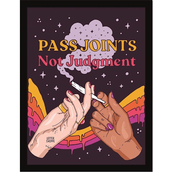 Letter Shoppe Pass Joints Not Judgement Inramad Poster 40cm x 30 Multicoloured 40cm x 30cm