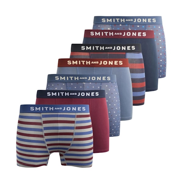 Smith & Jones Herr Aziel Boxershorts med Blandade Mönster (Pack med Multicoloured S