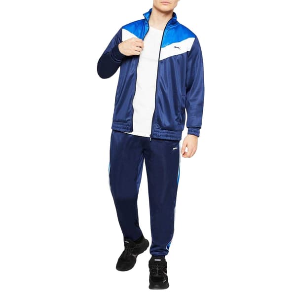 Slazenger Herr Chevron Lättvikts Träningsoverall Set L Kungsblå/Vit Royal Blue/White L