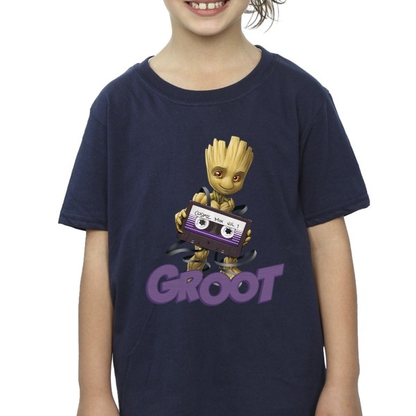 Guardians Of The Galaxy Girls Groot Kasett bomull T-shirt 12-1 Navy Blue 12-13 Years