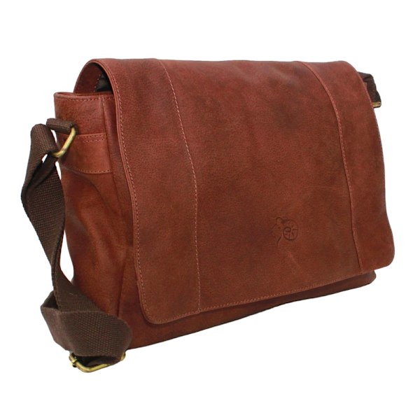 Eastern Counties Leather Jacob Distressed Läder Messenger Bag Tan One Size