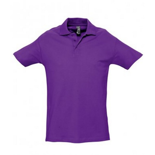 SOLS Herr Spring II Kortärmad Tungvikts Poloskjorta L Mörk Dark Purple L