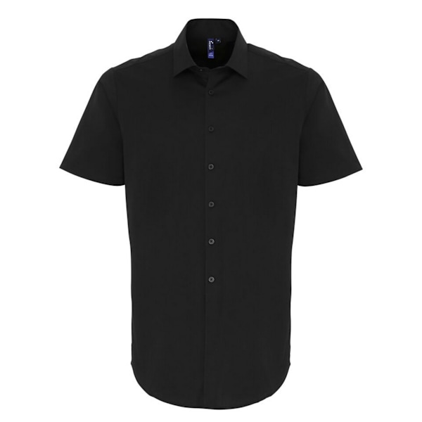 Premier Mens Stretch Fit Poplin Kortärmad Skjorta XL Svart Black XL