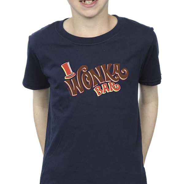 Willy Wonka Boys Bar Logo T-Shirt 3-4 år Marinblå Navy Blue 3-4 Years