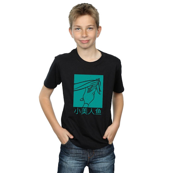 Disney Princess Boys Ariel Den Lilla Sjöjungfrun Hårstreck T-shirt Black 7-8 Years