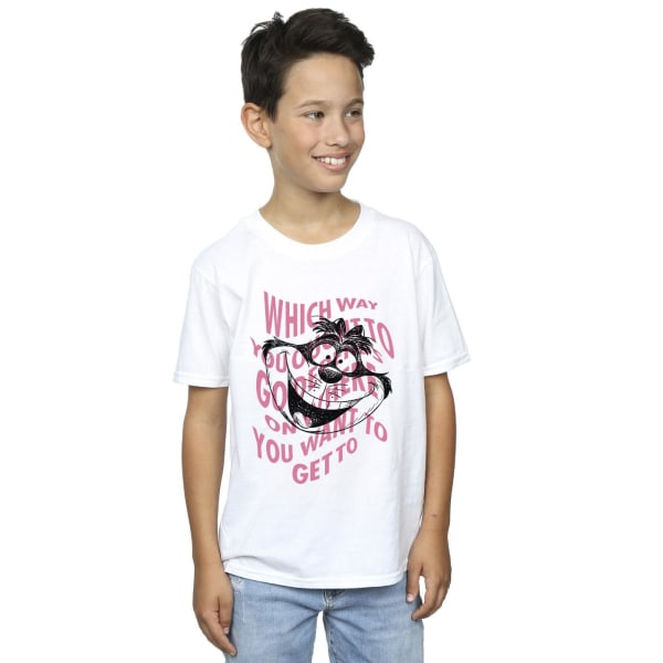 Disney Boys Alice In Wonderland Chesire Cat T-Shirt 3-4 År W White 3-4 Years