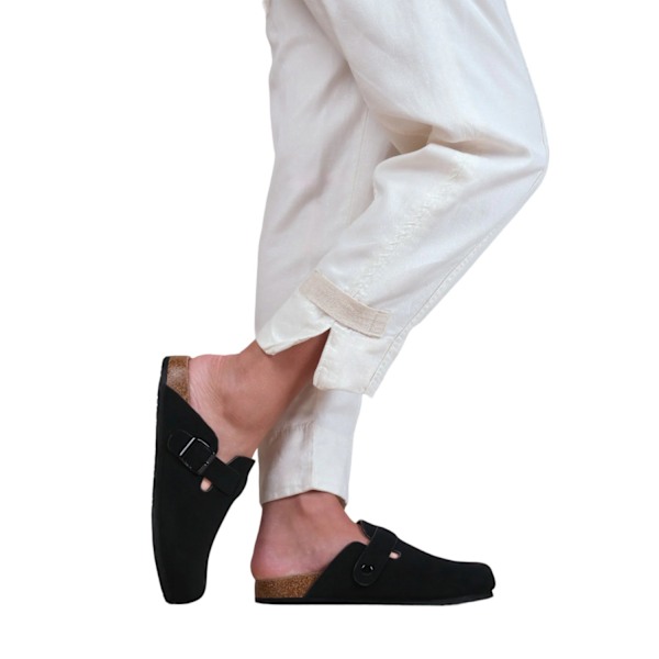 Var är det ifrån Dam/Dam Palm Nubuck Stängd Tå Spänne D Black 5 UK