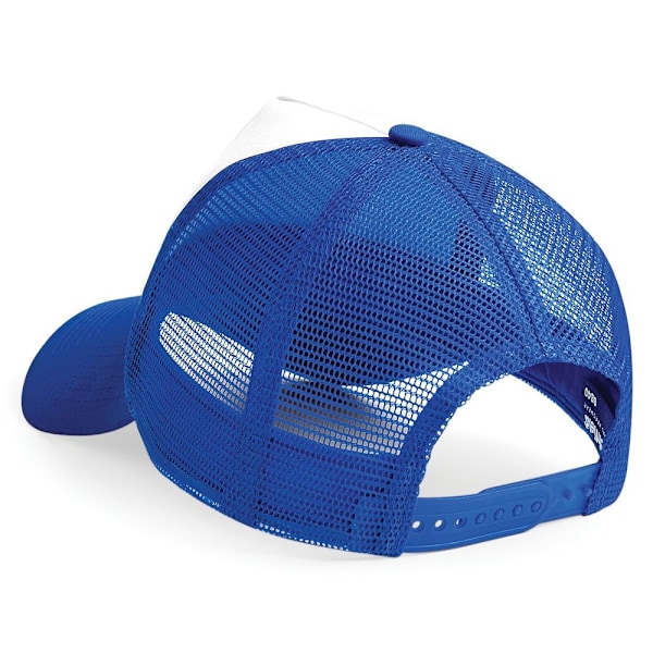 Beechfield Herr Halv Mesh Trucker Cap / Huvudbonad (2-pack) På Bright Royal/White One Size