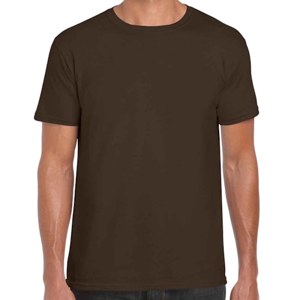 Gildan Herr T-shirt med Kort Ärm Soft-Style Storlek L Mörk Choklad Dark Chocolate L