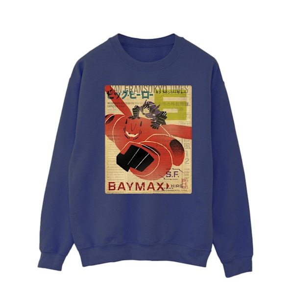 Disney Herr Big Hero 6 Baymax Flygande Baymax Tidnings-tröja Navy Blue 3XL