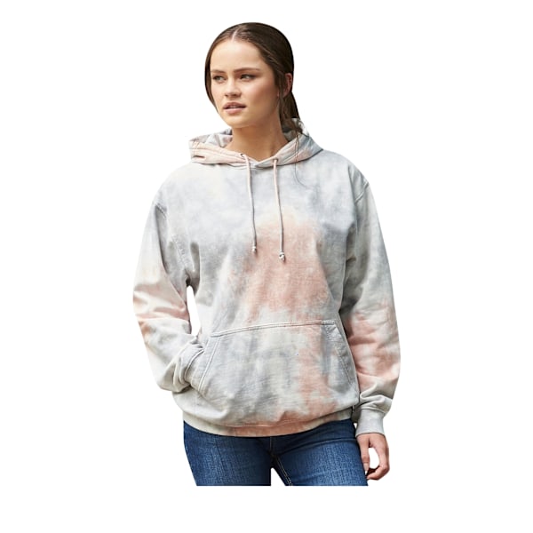 Awdis Unisex Tie Dye Hoodie S Grå/Rosa Marmor Grey/Pink Marble S