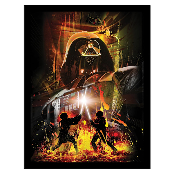 Star Wars Episode III Episk strid inramad affisch 40cm x 30cm Bla Black/Yellow/Orange 40cm x 30cm
