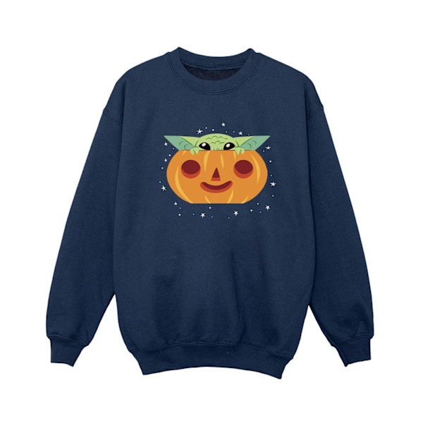 Star Wars Pojkar The Mandalorian Grogu Pumpa Sweatshirt 5-6 År Navy Blue 5-6 Years