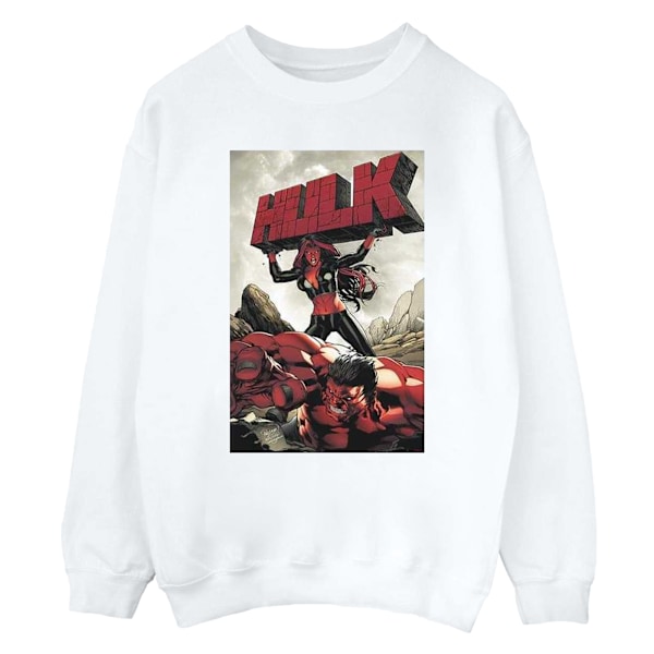 Marvel Girls Red Hulk Cover Sweatshirt 9-11 år Vit White 9-11 Years