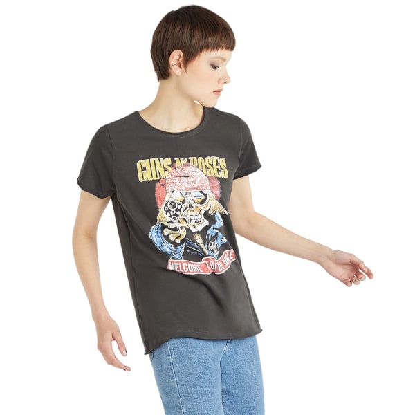 Amplified Womens/Ladies Welcome To The Jungle Guns N Roses T-Sh Charcoal M