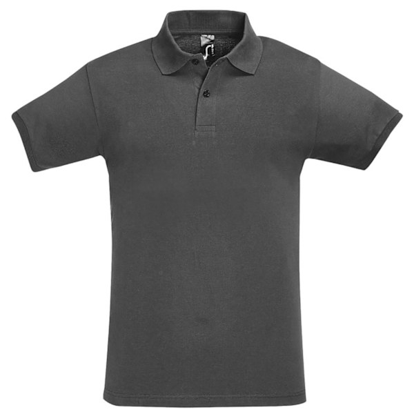 SOLS Herr Perfect Pique Kortärmad Poloskjorta XL Mörkgrå Dark Grey XL