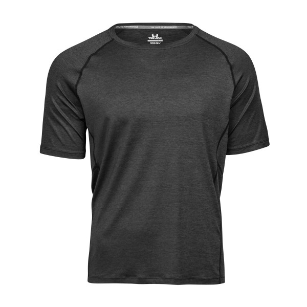 Tee Jays Cool Dry T-shirt med korta ärmar för män M Svart Melange Black Melange M