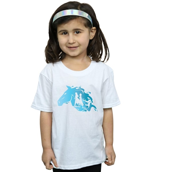 Disney Girls Frozen 2 Nokk Silhouette Bomull T-shirt 7-8 år White 7-8 Years