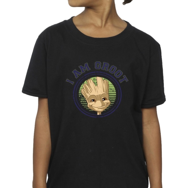 Guardians Of The Galaxy Girls Groot Varsity Cotton T-shirt 12-1 Black 12-13 Years