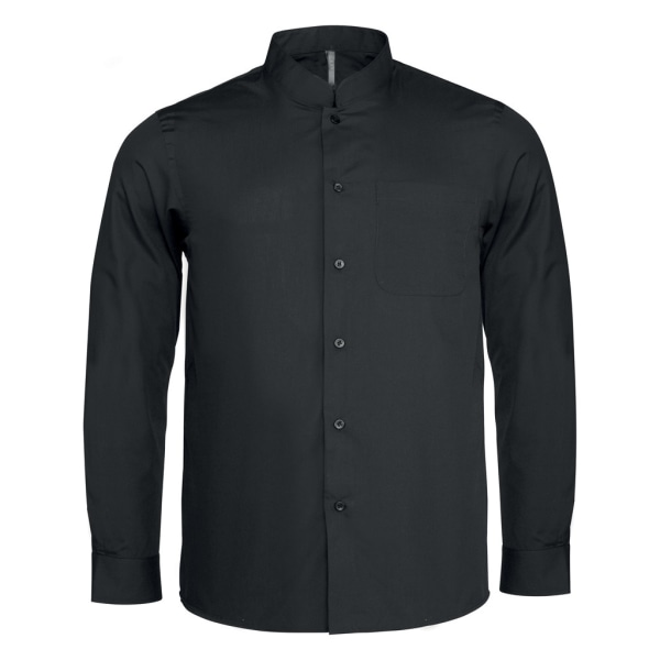 Kariban herr långärmad mandarinkrage skjorta XL svart Black XL