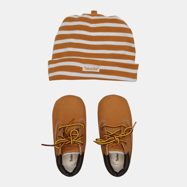 Timberland Leather Baby Hat And Booties Set 3,5 UK Wheat Wheat 3.5 UK