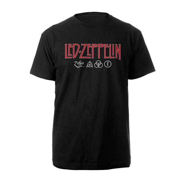 Led Zeppelin Unisex Adult Symbols Logo T-Shirt S Svart Black S