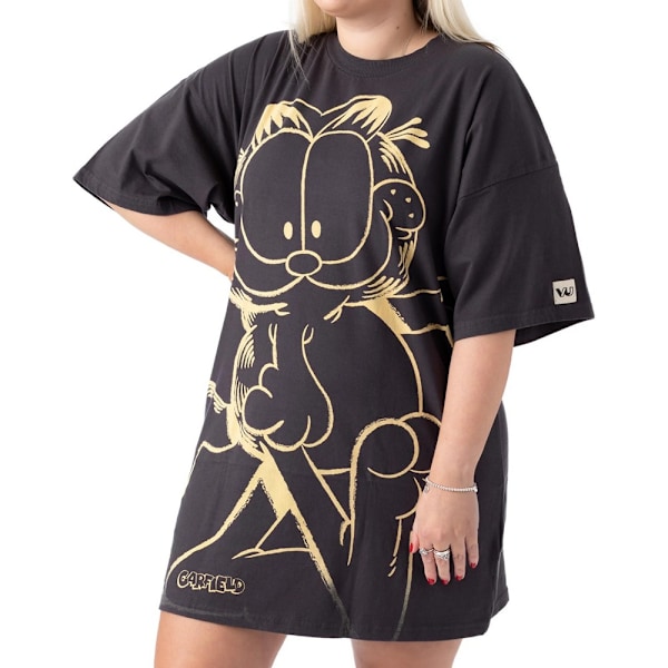 Garfield Damkläder/Dam Oversize T-shirtklänning M Charcoal/Orange Charcoal/Orange M